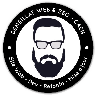 Logo de Demeillat Web & SEO, représentant Matthieu Demeillat, développeur web freelance à Caen.