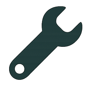 Icône de clé à molette symbolisant les services de développement web et d'optimisation.