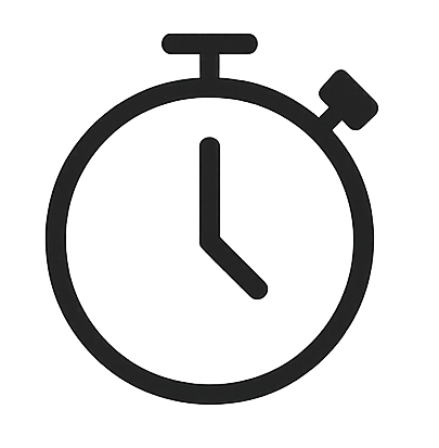 Icône de chronomètre, symbolisant la rapidité et l'efficacité des services de développement web.