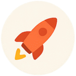 Icône d'une fusée symbolisant la performance et l'innovation en développement web.