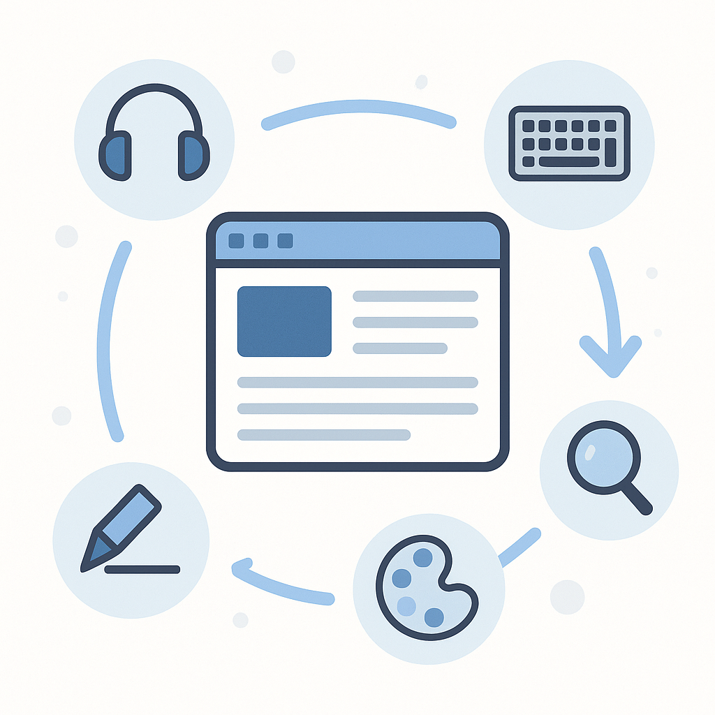 Icône représentant des éléments associés à l'accessibilité.