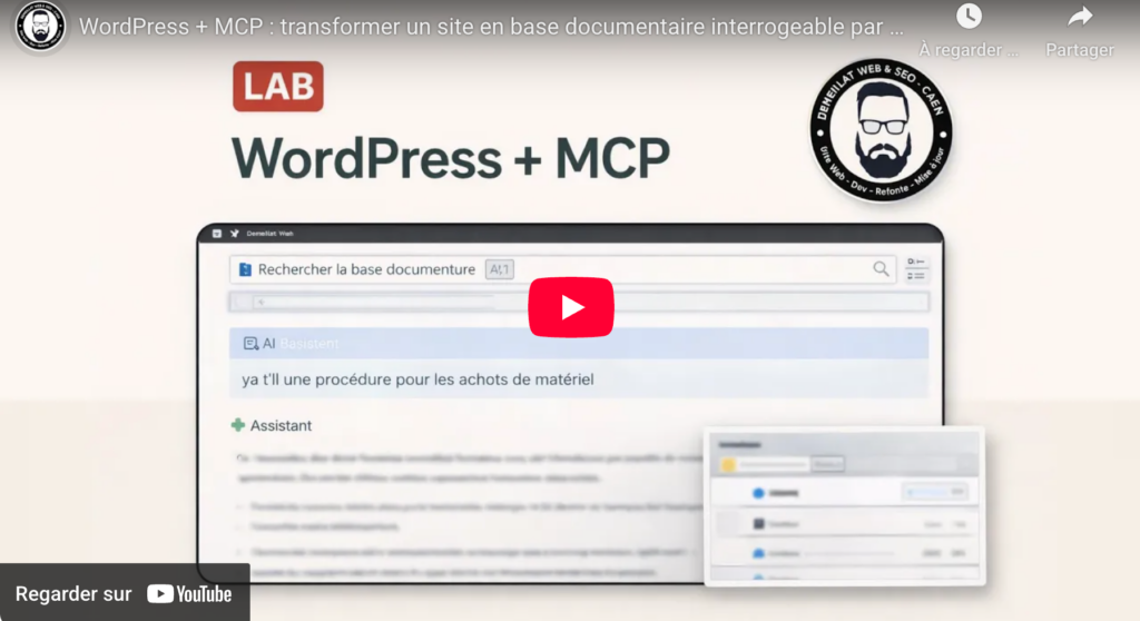 Démo MCP avec WordPress : recherche documentaire avancée pilotée par une IA