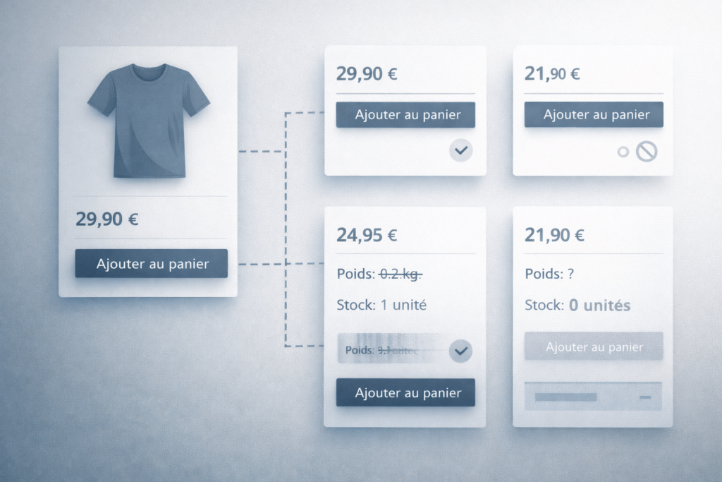 Variations WooCommerce mal comprises