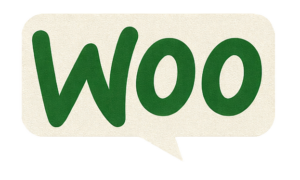Logo de Woo, plateforme de e-commerce pour WordPress, illustrant la simplicité et l'accessibilité du commerce en ligne.
