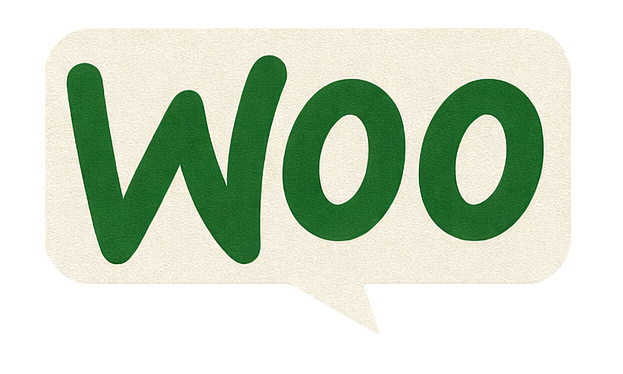 Logo de Woo, plateforme de e-commerce pour WordPress, illustrant la simplicité et l'accessibilité du commerce en ligne.