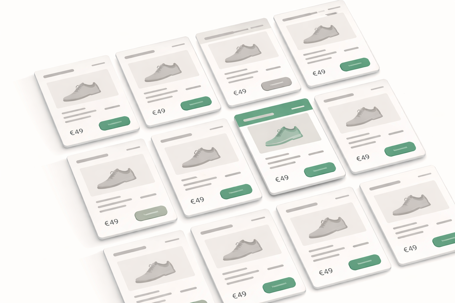 Grille de fiches produits WooCommerce très similaires, en duplicate content